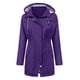 thumbnail image 2 of Gabardina impermeable LOMON con capucha larga, color morado, talla M, 2 of 6
