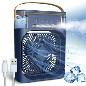 Line - Climatizador Portátil Frío 4 En 1 Ventilador Humificador Enfriador Lampara Led 220V Usb Azul