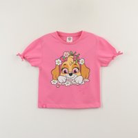 Polera Manga Corta Niña Rosado Skye & Flowers Paw Patrol