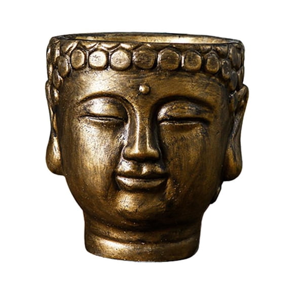 Cemento Buddha Cabeza Flor Estatua Bonsai Florero De Flor Para El Patio De Interior Bronce De Regalo