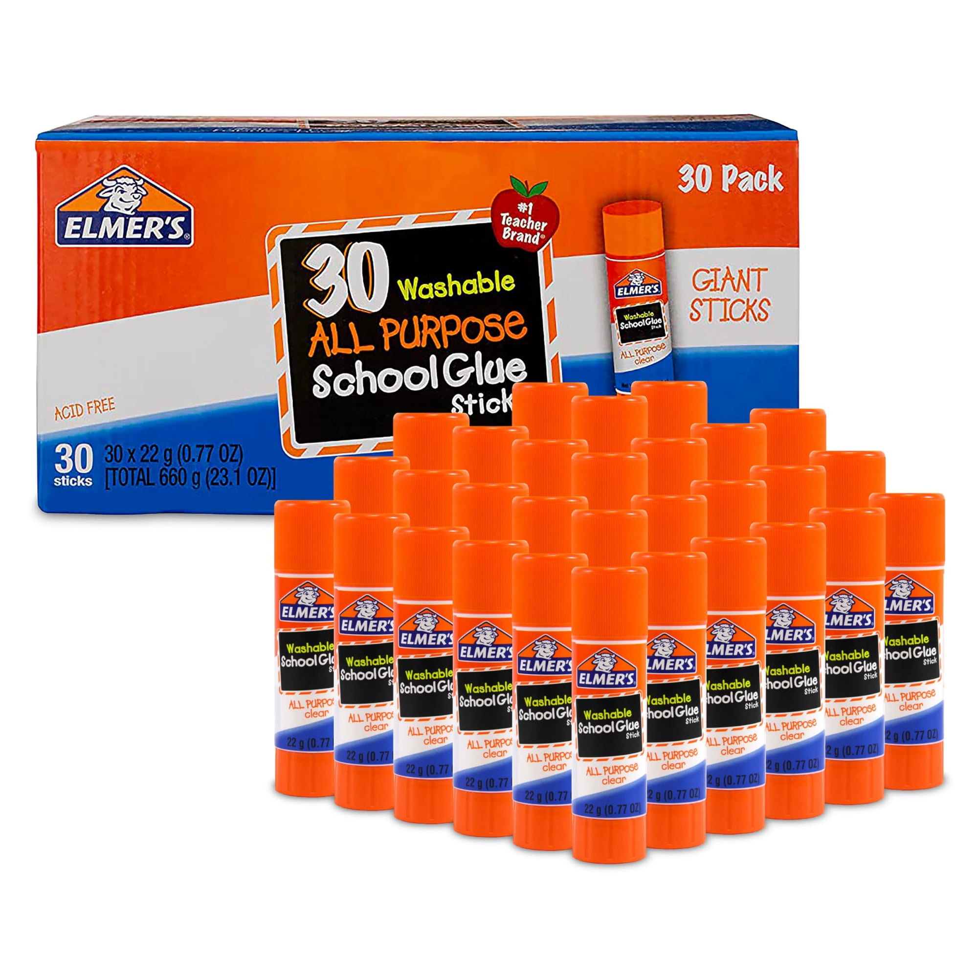 Barras De Pegamento Elmer's, Multiusos, Lavables En La Escuela, 22 G X 30