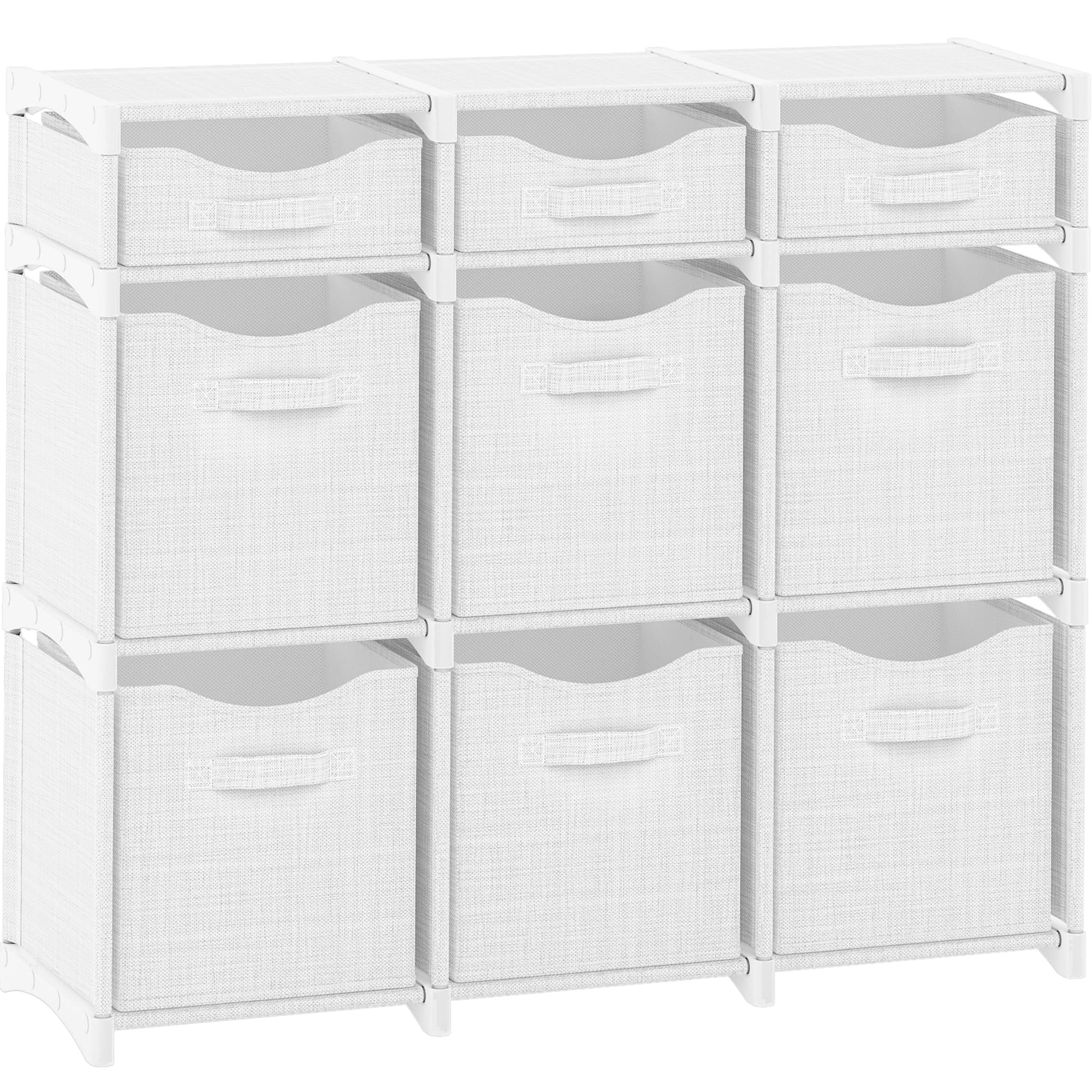 Organizador De Armario Neaterize De 9 Cubos Con Compartimentos De Almacenamiento, Blanco Y Gris