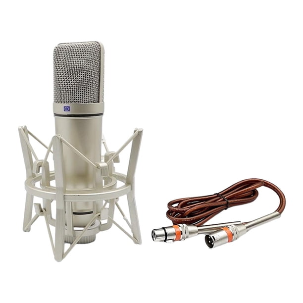Micrófono condensador de diafragma grande, reducción de ruido, micrófono de estudio multifuncional, micrófono USB para videojuegos, producción musical Con cable XLR