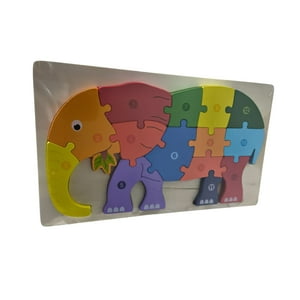 Genérico - Puzzle Madera Elefante 14 Piezas