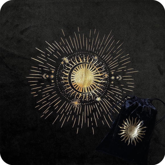 Set de paño y bolsa para tarot CRAFTERIAN con foil dorado
