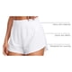 thumbnail image 4 of Shorts CRZ YOGA Dolphin para correr con forro de malla y tiro alto blanco talla S, 4 of 5