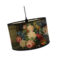 Magideal - Pantalla De Lámpara De Bambú, Pantalla De Lámpara De Tambor, Pantalla De Lámpara De Tambor Impresa, 12"" Superior X 12"" Inferior X 8"" De Alto Para Luz Estilo A