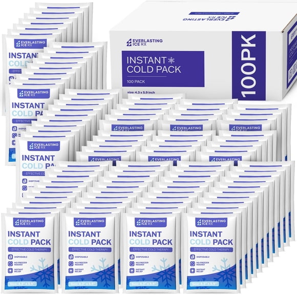 Paquetes fríos instantáneos Everlasting Ice RX, paquete de 100