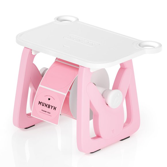 Portaetiquetas MUNBYN para rollos y etiquetas plegables blanco/rosa