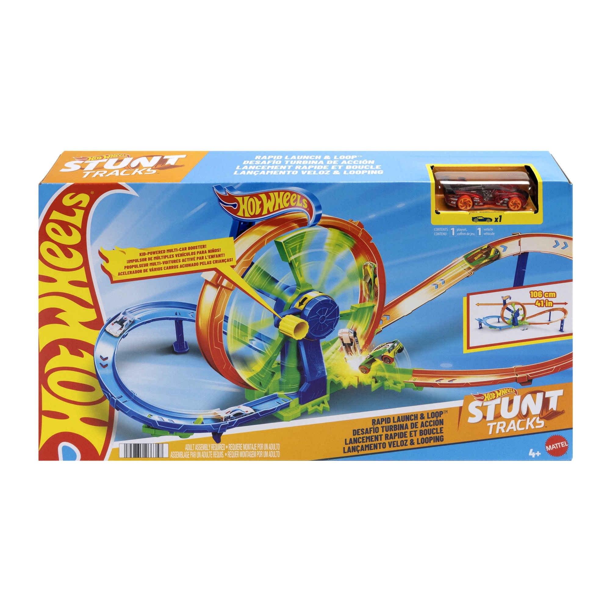 Pista de Juguete Hot Wheels Action Pista Desafío Turbina Motor Auto 4 Años+