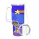 thumbnail image 3 of Hombre Servilleta Vaso aislado de acero inoxidable con asa, diseño temático, regalo para familia, amigos y fans; incluye pajita y encaja en el portavasos estándar, 40 oz, 3 of 6