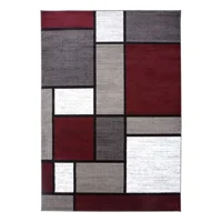 Casadeliacl - Alfombra 160X200 Moderna Elegante Decorativa Wym Cuadro Bordó