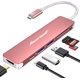 thumbnail image 1 of Hub USB C Hiearcool 7 en 1 con HDMI 4K, USB 3.0, SD/TF, oro rosa, 1 of 6