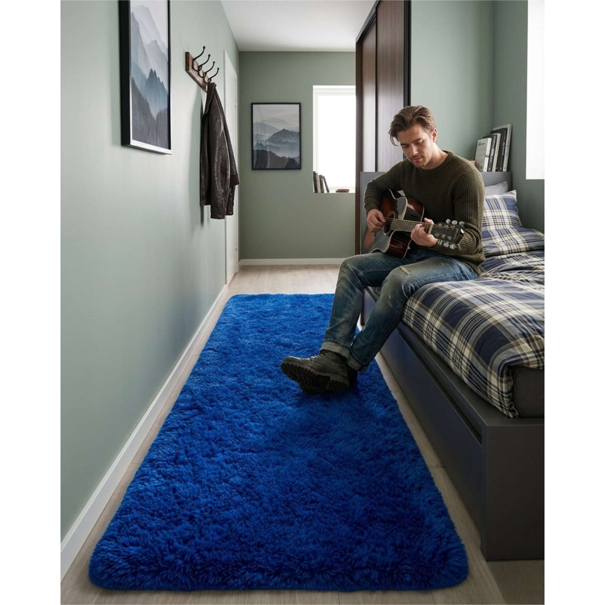 Todo Para El Hogar - Alfombra Pasillera Pelo Suave Largo Shaggy 70x150 Cm