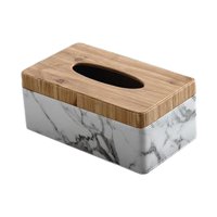 Bothyi - Caja Rectangular De Madera Para Pañuelos, Funda Para Pañuelos Faciales Para Restaurante Marmoleado