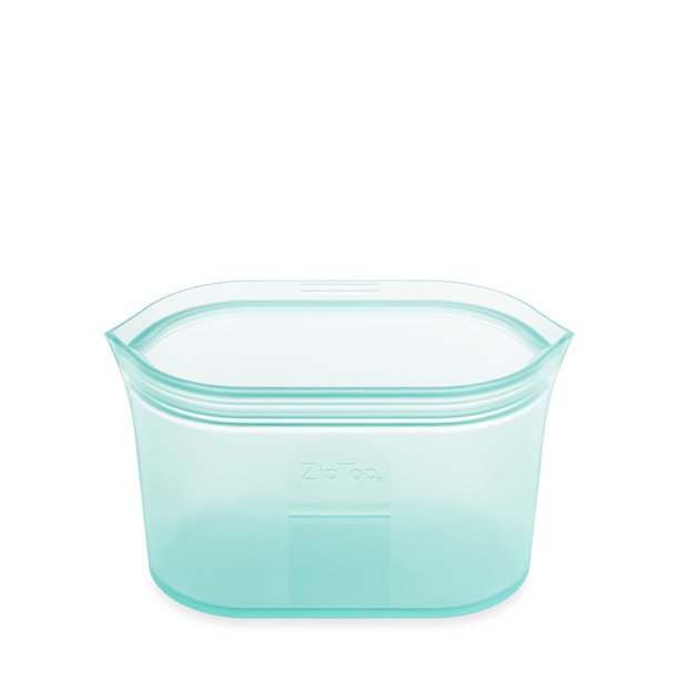 Bolsas reutilizables para almacenar alimentos, con cierre de cremallera, tamaño mediano, silicona, color verde azulado