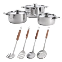 Arthome - Set Bateria De Cocina 10 Piezas Acero Inoxidable Coc11