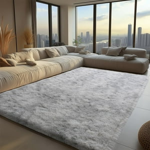 Alfombra Zentavio Soft Fluffy Shaggy De 180 X 270 Cm Para Sala De Estar