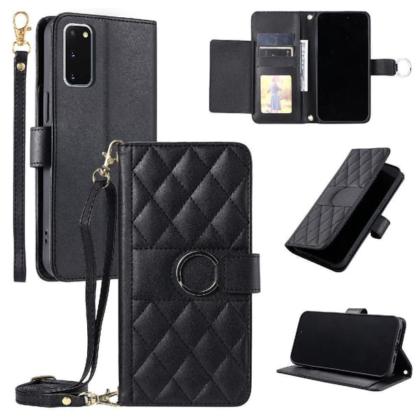 Funda tipo billetera FOXDOCK para Samsung Galaxy S20 – Tapa abatible con correa para mujer