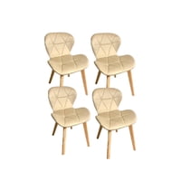 Moad - Pack 4 Sillas Mariposa Terciopelo Beige