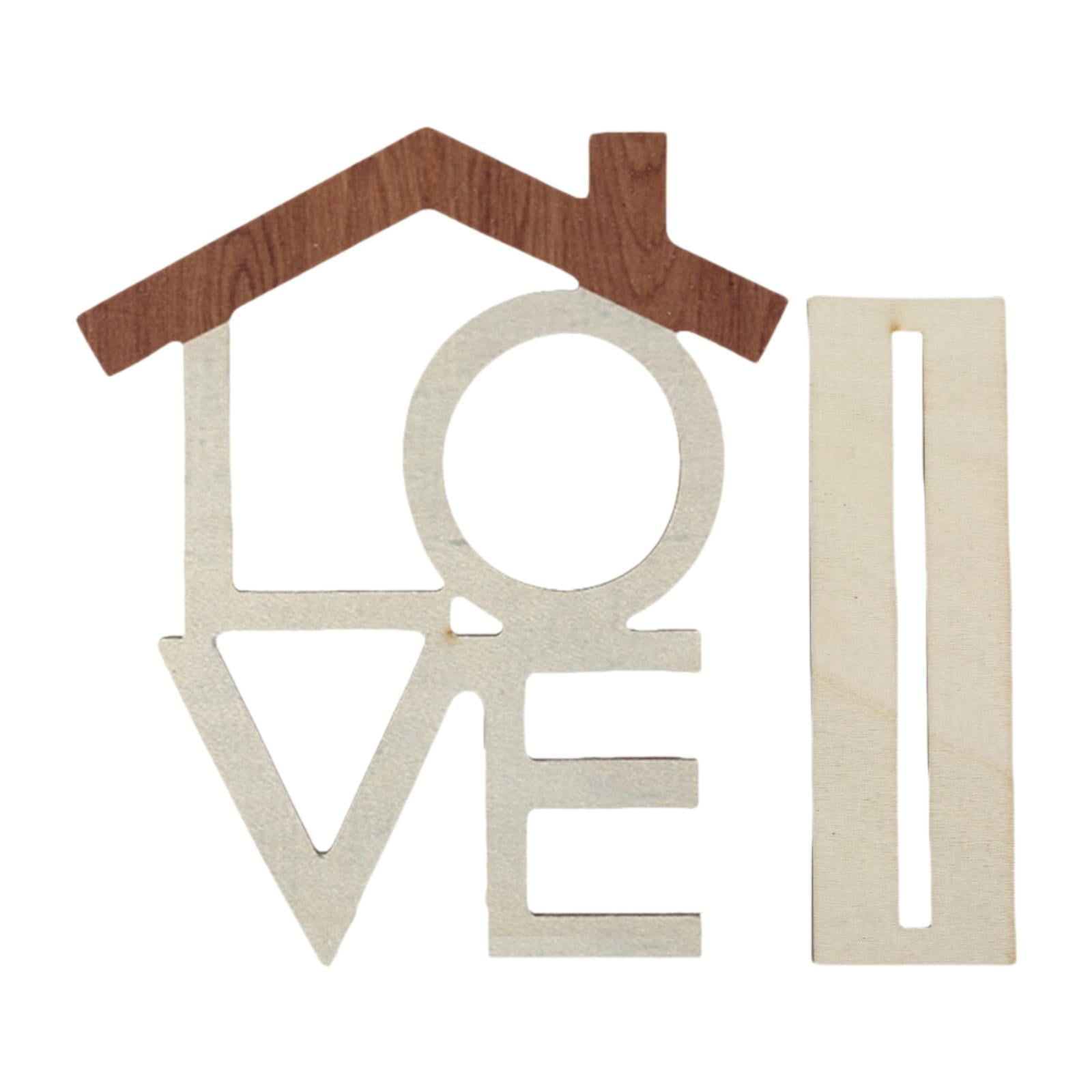 Bothyi - Letrero De Madera Con Letras Para Escritorio, Sala De Estar, Centro De Mesa, Decoraciones De Mesa De Madera, Amor