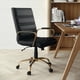 thumbnail image 3 of Silla de escritorio Flash Furniture Whitney con respaldo medio, cuero negro, 3 of 9