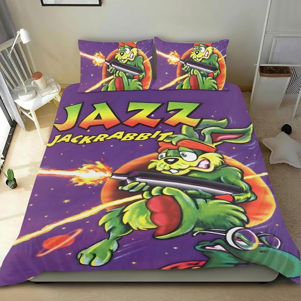 Conejo Jack Conjunto de sábanas temático, trío de piezas, cómodo y amigable con la piel, diseño único, regalo de decoración para el hogar para familiares, amigos y fans,135cm *200cm