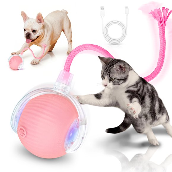 Juguete para gato MAXTOOA Bola rodante automática inteligente rosa