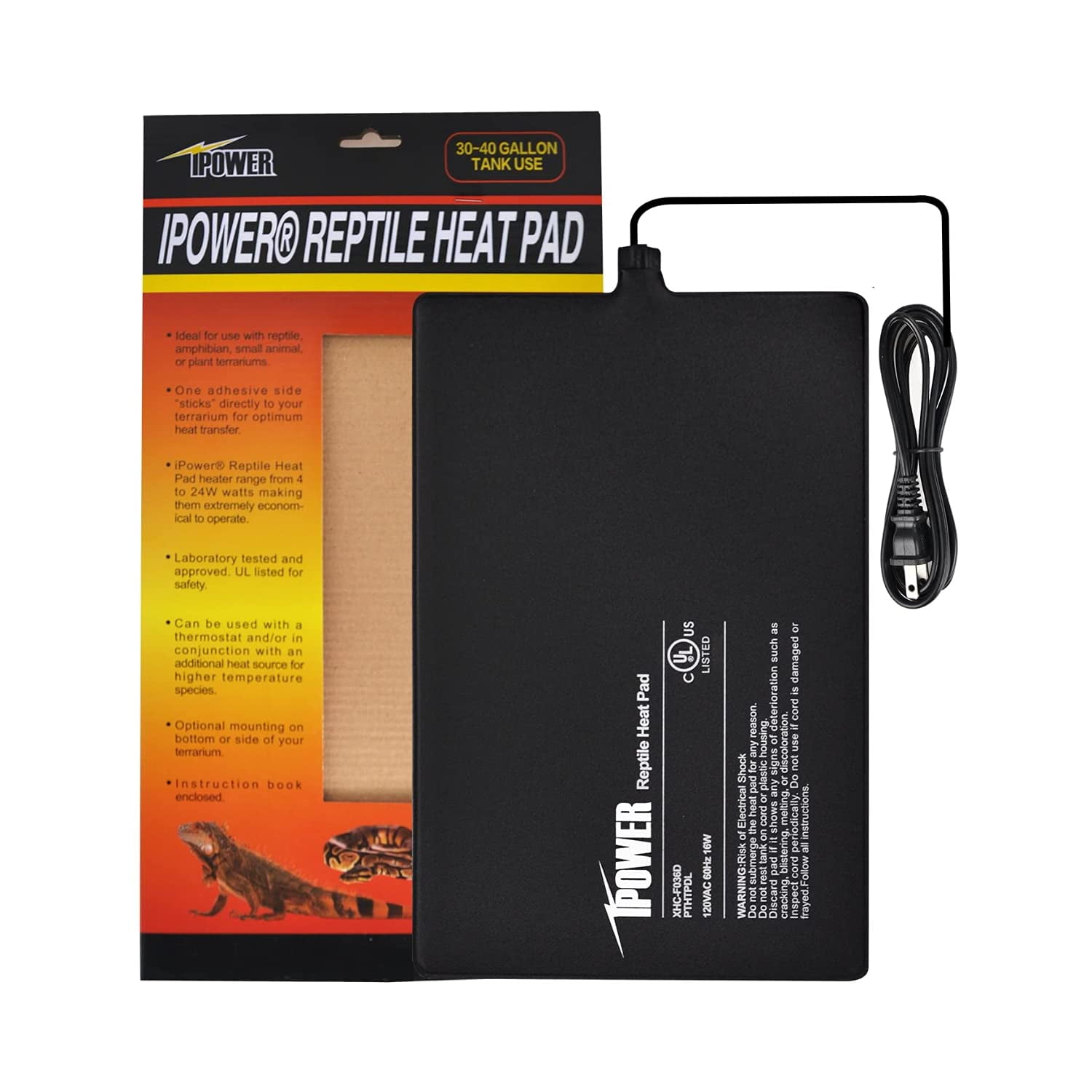 Calentador Heat Mat Para Reptiles 8 X 12 Pulgadas 16 W Para Debajo Del Tanque 120 V