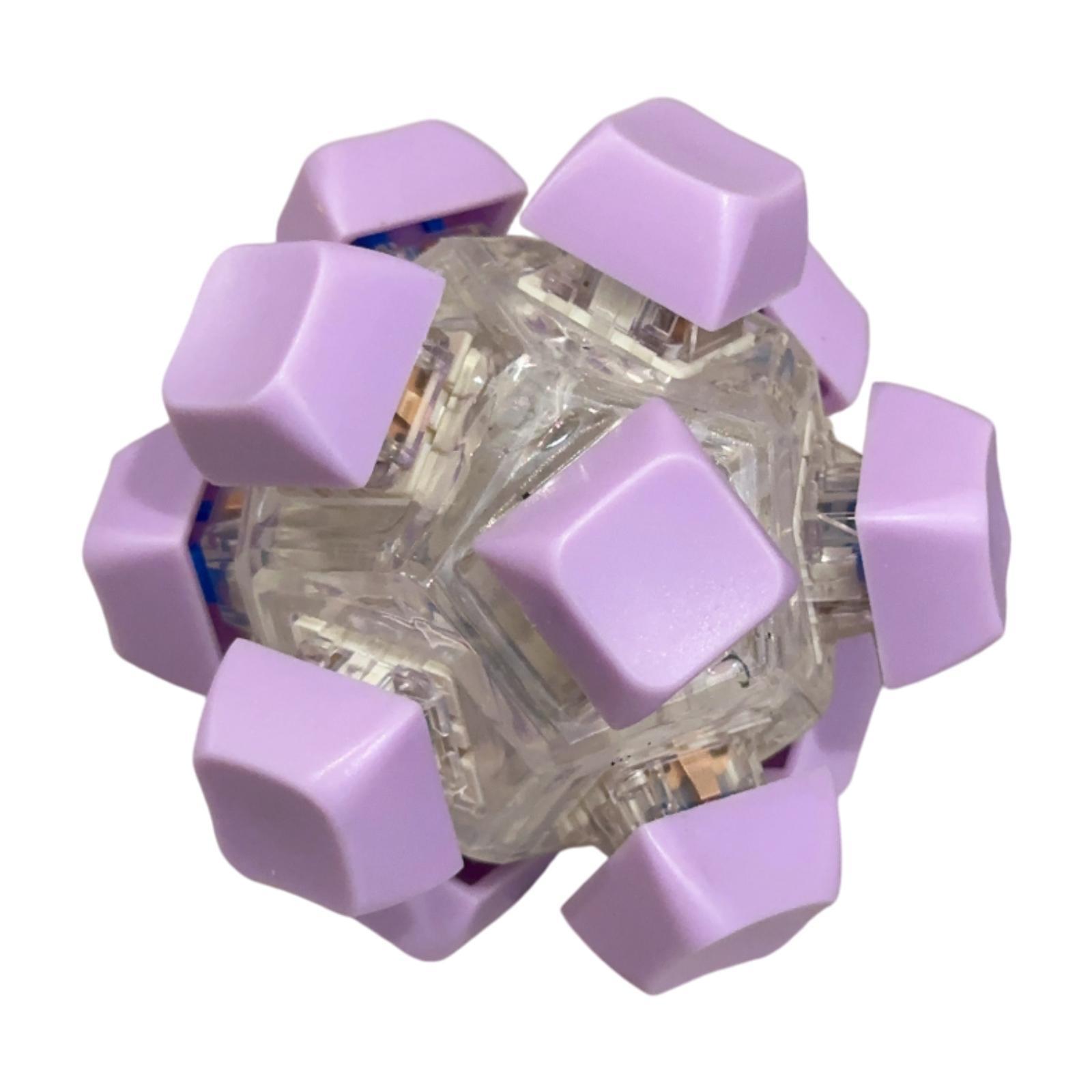 Magideal - Juguete Bola Teclado Portátil Para Aliviar Estrés Con Teclas Táctiles Y Diseño Diy Decorativo Material Resistente Pp Adecuado Para Oficina Estudiantes Púrpura