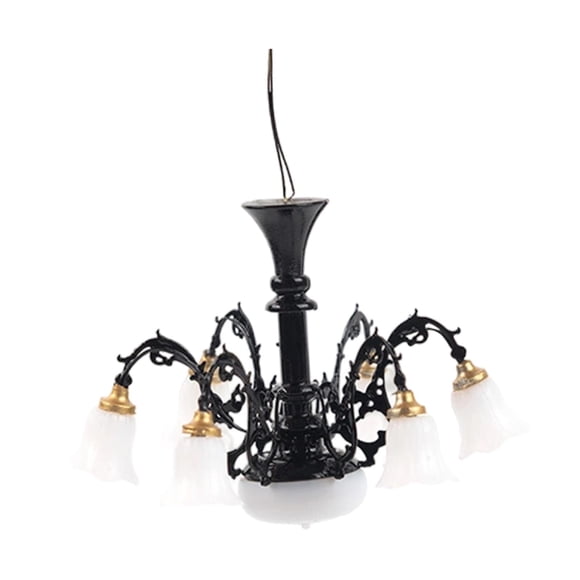 Lámpara De Araña A Escala 1/87, Jardines De Hadas, Modelo De Mesa De Arena, Lámpara De Techo, Decoración Negra