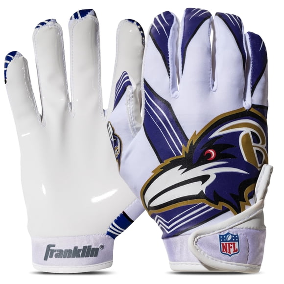 Guantes de receptor de fútbol Franklin Sports Baltimore Ravens