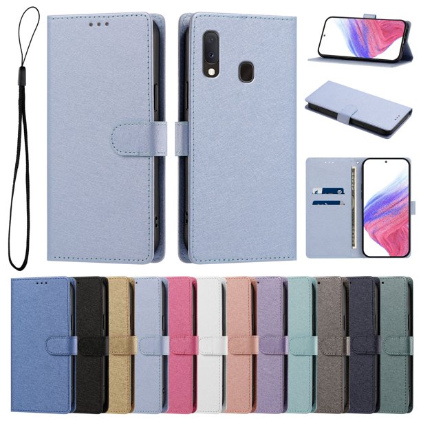 Cartera para Samsung Galaxy A20e con Bolsillo de Tarjetas, Azul Cielo