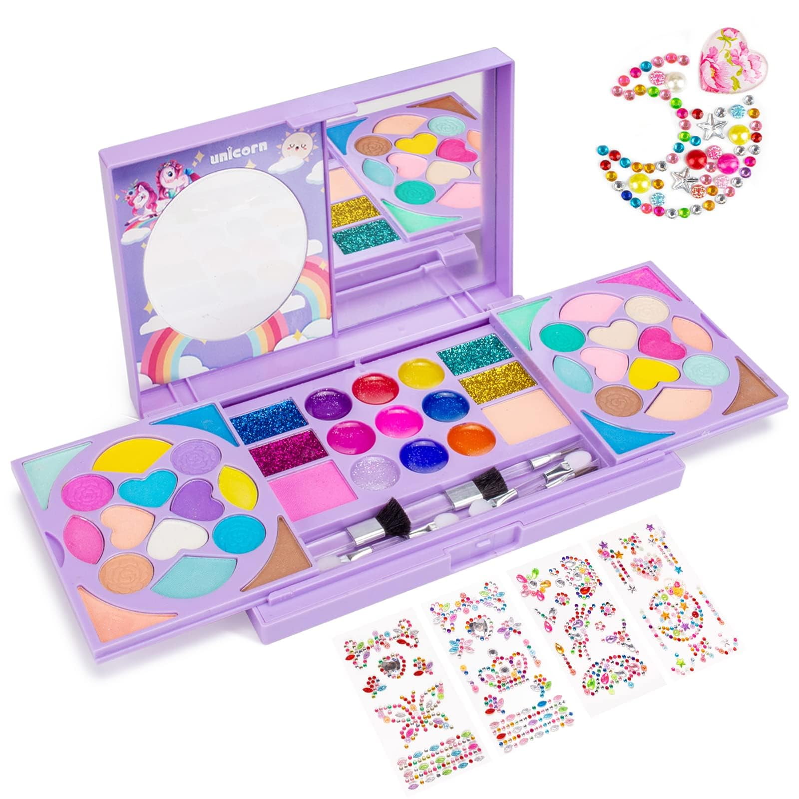 Kit De Maquillaje Tomons Kids Princess Con Espejo Para Niños De 3 A 10 Años