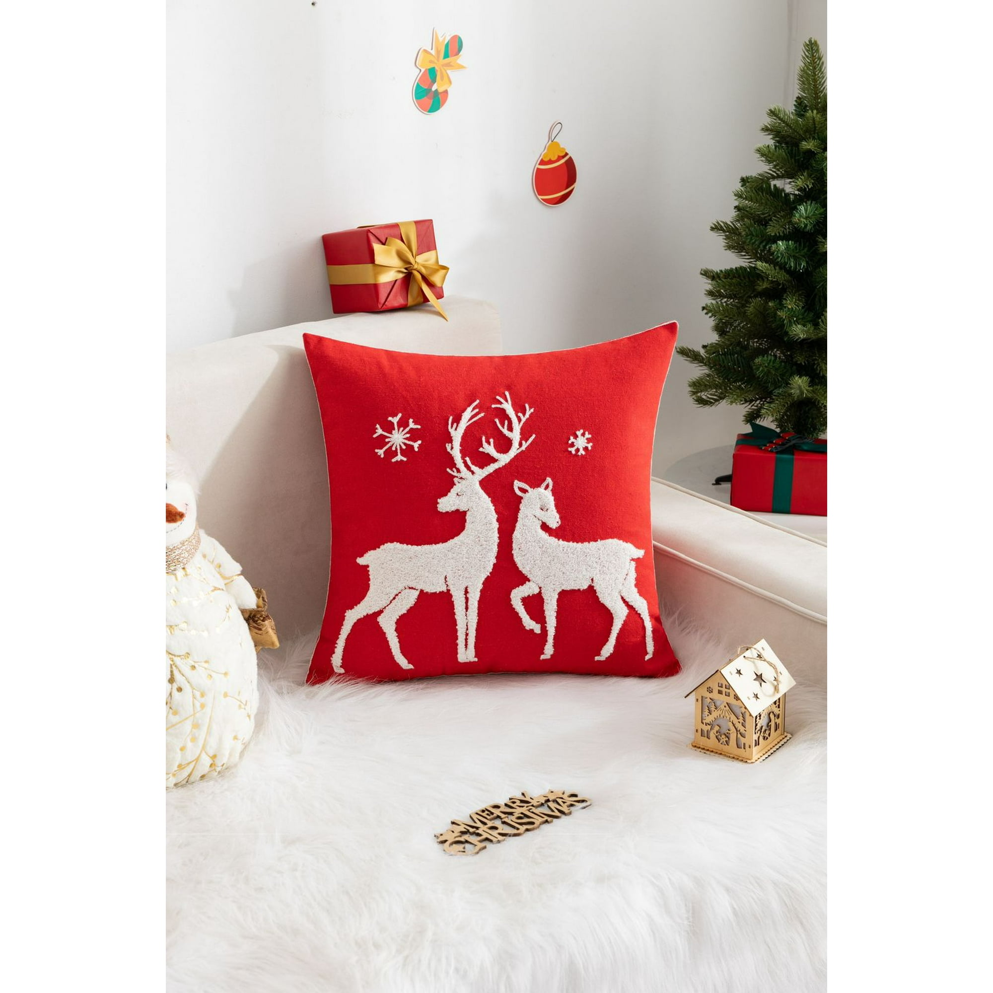 Todo Hogar Santiago De Chile - Cojín Navideño Con Diseño Bordado - D12