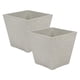 thumbnail image 1 of Set 2 Macetero Plastico Bajo Premium Base Cuadrada Conica M beige, 1 of 7