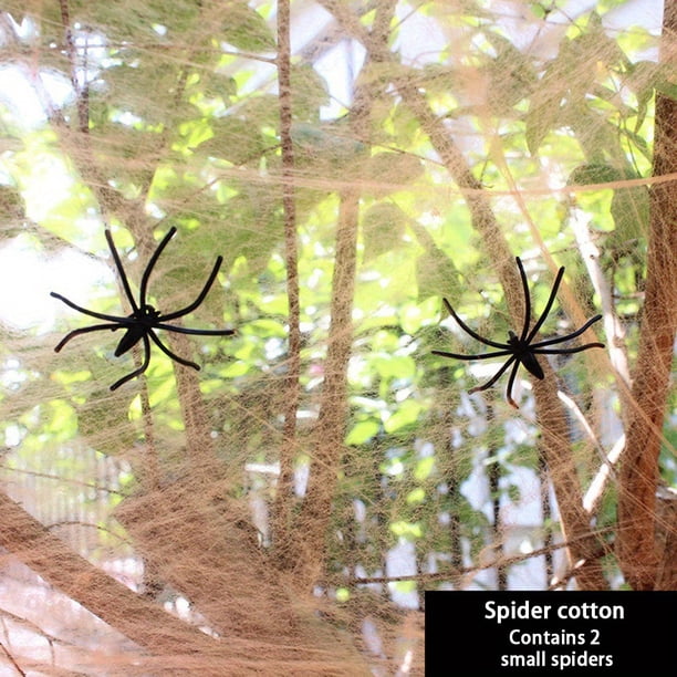Set, Halloween Decorations Artificial Spider Web Super Stretch Cobwebs With Fake Spiders Scary Party Scene Decor Horror House Props, Halloween Decor, Halloween Supplies