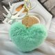 thumbnail image 1 of Xiao Hua Llavero de peluche con forma de corazón - 1 llavero pequeño, anilla de acero inoxidable, llavero de uso diario de 6 × 3,54 pulgadas, poliéster suave, apto para llavero de coche, verde claro, 1 of 3