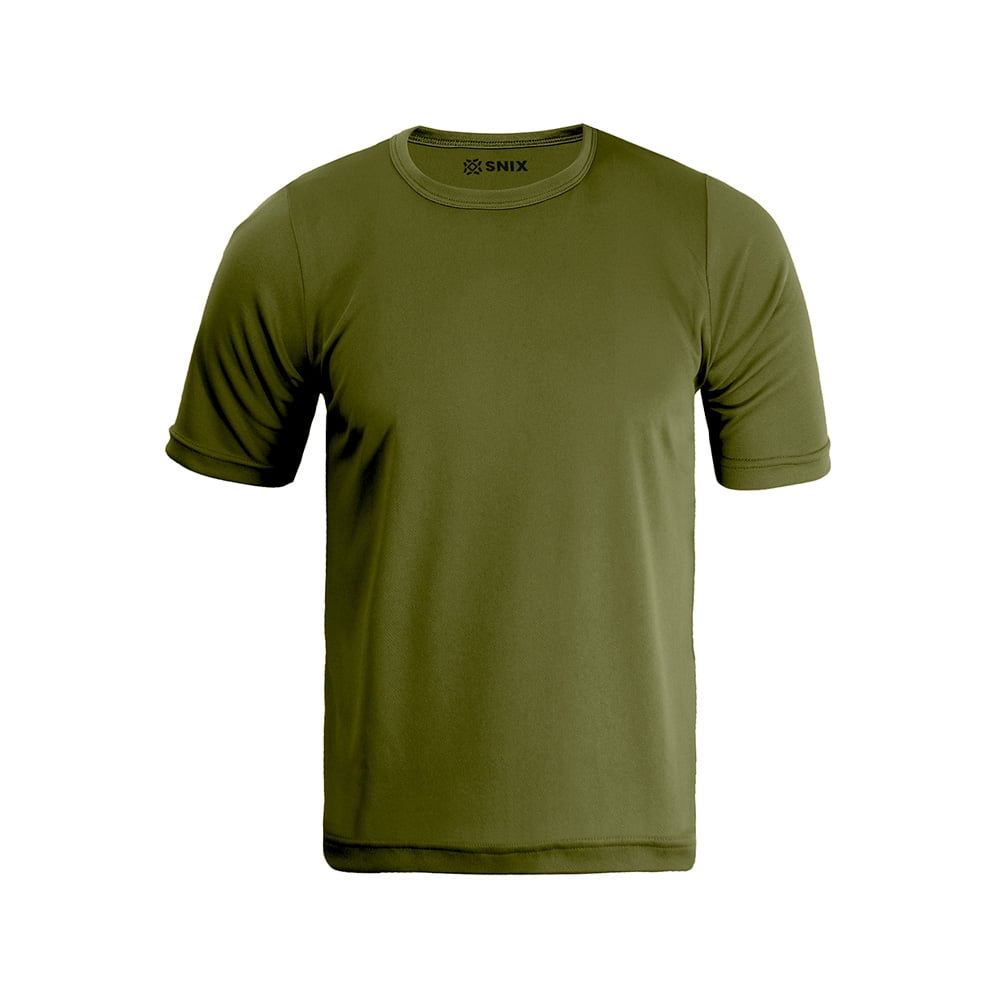 Snix - Polera Deportiva Infantil Dry Fit Verde Musgo Talla 10