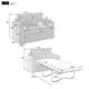 thumbnail image 1 of Twin Size Sofa Bed 47.2" Sleeper Sofa Loveseat Sofa with a Foldable Mattress, a Foldable Side Table, a Side Storage Pocket and Two USB Ports for Living Room, Gray, 1 of 3
