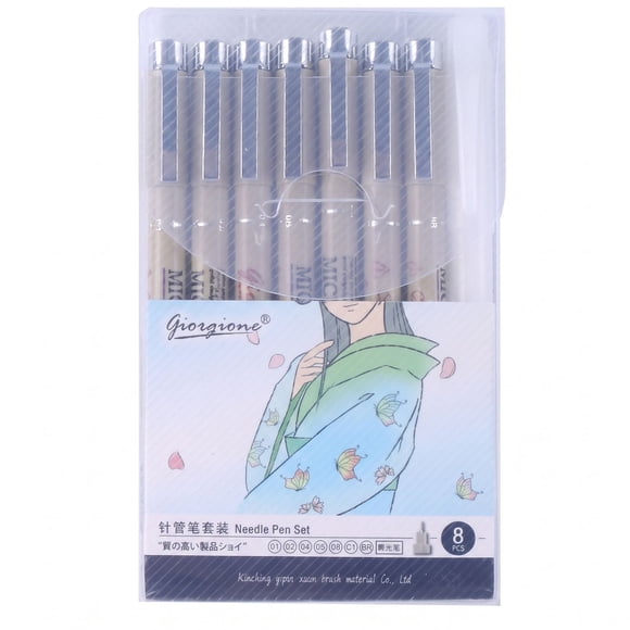 Estilógrafos Giorgione ZG008 Set 8 Piezas con Punta Blanda