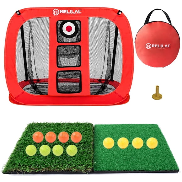 Red de golf RELILAC desplegable para interiores y exteriores con kit de accesorios