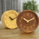 thumbnail image 4 of Reloj despertador creativo de madera maciza, moderno reloj de mesa pequeño con aguja de madera, silencioso, reloj de registro, 4 of 6