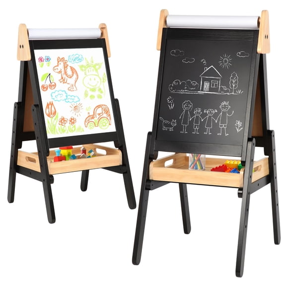 Easel IDEA FAMILY 3 en 1 para niños pequeños con bandeja de madera