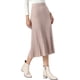 thumbnail image 4 of INSPIRE CHIC Falda Maxi de Punto para Mujer con Cintura Alta Elástica, Falda Plisada Suave a Rayas Casual S Albaricoque Rosa, 4 of 6