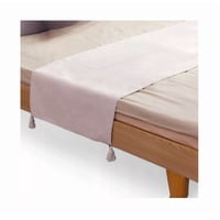 Genérico - Piecera Para Cama 2 Plaza - King En Lino Pompones 70X210 Cm Color Crema
