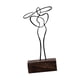 thumbnail image 2 of Escultura De Mujer Figura De Línea De Metal Con Sombrero Para Estante Decoración Del Hogar Negro, 2 of 5