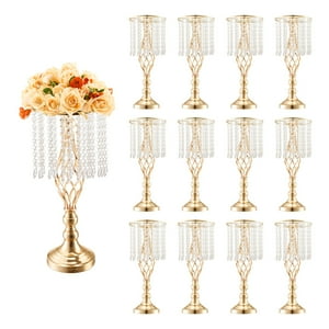 Centro De Mesa Para Bodas Vevor Metal Gold Con Cristal, 49 Cm, 12 Unidades