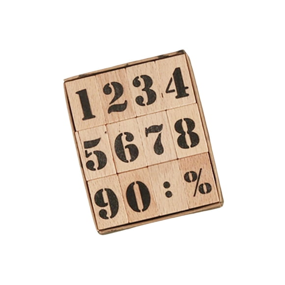 Juego De Sellos De Madera, Planificador De álbum De Recortes DIY, Decoración De Diario, Pintura Para Niños, Números En Negrita