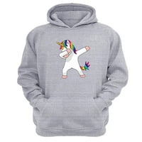 Genérico - Polerón Canguro Unicornio Gris Claro Talla Xs Unisex